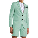 Riolio  Men's Slim Fit 2-Piece Suit Set with Notched Lapel Blazer And Shorts Tuxedo Fashion Summer Wedding Sports
