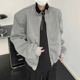 Riolio  Retro Silhouette Short Shoulder Padded Flight Jacket Men's Korean Style Trendy Brand Loose Casual
