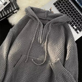 Riolio Hip hop trend men and women personality hooded knit shirt  American couple autumn and winter loose fitting Harajuku casual top
