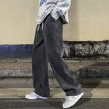 Riolio New Korean Fashion Loose Jeans Classic Straight Straight Baggy Wide Leg Trousers Street Hip Hop Pants 3XL Black Grey Blue