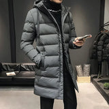 Riolio Male Green Warm Parkas High Quality Men's Long Down Jackets Winter Coats Chaquetas Hooded Casual Winter Parkas Coats Size 4XL