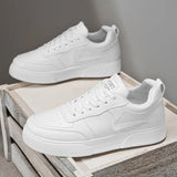 Riolio  New plus size men's casual sports shoes versatile Korean version thick soled height increase white shoes student board shoes