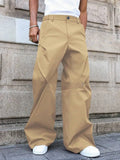 Riolio  Mens Casual Loose Wide Leg Pants Solid Color Fall Streetwear