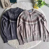 Riolio  New Japanese Retro Men Cardigan Luxury Ethnic Printed Knitted Slim-fit Long Sleeve Sweater Coats Autumn Premium Quality Knitwear