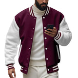 Riolio  Cross-border men's autumn and winter flight jacket baseball jersey velvet loose casual stand-up jacket men