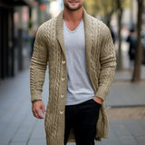 Riolio Men's Knitting Cardigan Jacket Coats Spring Autumn Slim Fit Cardigan Coat Male British Style Button Long Sleeve Men Clothing