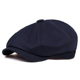Riolio Mens Retro Newsboy Caps Stitching Berets Cap Autumn Winter Vintage Painter Octagonal Hats Gorras