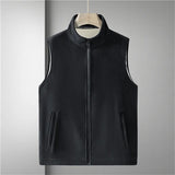 Riolio Fleece Vest Men Spring Winter Thick Vests Plus Size 8XL Solid Color Sleeveless Jackets Male Fashion Casual Fleece Jacket