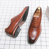 Riolio Luxury High Quality Men Shoes Fashion Casual Shoes Male Pointed Oxford Wedding Leather Dress Shoes Men Gentleman Office Shoes