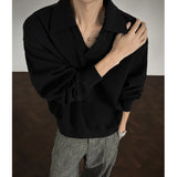 Riolio  Long sleeve t Shirt men 2025 Arrival Men Polo Shirt Solid Color Casual Relaxed Fit Collar Tops Autumn Fall Fashion Mens Clothing