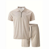 Riolio  Summer Men's New Trendy Brand Random Printing Fashion Two-piece Set Casual Loose Short-sleeved Shorts Set