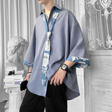 Riolio Spring Summer New Solid Color Short Sleeve Men's Clothing Loose Oversized Fashion Casual Lapel Single-breasted Youth Shirt