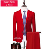 Riolio  M-6XL ( Jacket + Vest + Pants ) Boutique Pure Color Mens Business Formal Suit 3Piece Set and Two-piece Set Groom Wedding Dress