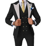Riolio  Men's Slim Fit 3 Piece Tuxedo Suit Classic Formal Blazer Vest And Pant Set for Wedding Party Prom Business Casual Occasions