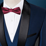 Riolio  Men's 3-Piece Slim Fit Casual Tuxedo Suit Set Polyester Fiber Single-Button Closure Business Formal Wear for All Seasons
