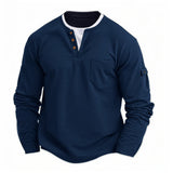 Riolio  Autumn Winter Men's T-shirt Fake Two-piece V-neck Fashion Splicing Bottoming Shirt Long Sleeves Tee