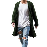 Riolio New Mens Knitted Cotton Cardigan Fashion Long Sweaters Male Casual Solid Long Sleeve Slim Outwear Autumn Winter Warm Jacket