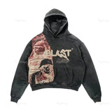 Riolio Harajuku Cartoon Print Hoodies Sweatshirt Oversized Tops Hoodie Streetwear Goth Tracksuit Men Popular Y2k Clothes Men Clothing
