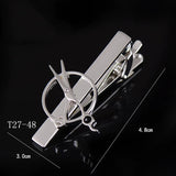 Riolio  Fashion Tie Clip For Men Novelty Personalized Necktie Bars For Shirts Tie Clip Glasses Feather Beard Key Collar Clip Silver Bars