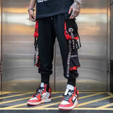 Riolio Casual Chic Mens Baggy Cargo Pants Techwear Black Y2k Stylish Streetwear Joggers Men's Trousers Hip Hop Punk Harem Pants for Men