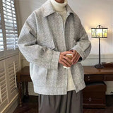 Riolio  Men's Multi-Color Tweed Texture Coats Loose Fit Collar Jacket Casual Fashion Outerwear for Spring Autumn