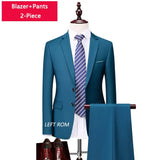 Riolio  M-6XL ( Jacket + Vest + Pants ) Boutique Pure Color Mens Business Formal Suit 3Piece Set and Two-piece Set Groom Wedding Dress