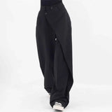 Riolio  Mens Spring Pants Double Layer Irregular Side Button Trousers Streetwear Trendy Personalized Casual Trousers Men'S Clothing