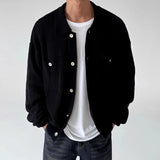 Riolio  New Japanese Fashion Men Cardigan Jackets Light Luxury Knitted Button-down Long Sleeve Sweater Coat Premium Solid Color Knitwear