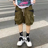 Riolio  Working Shorts Men's Personality Loose Casual Five-point Pants Street Versatile Wear Wide-leg Pants