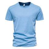 Riolio 100% Cotton T Shirt for Men O-neck Soild Color Basic Men's T-shirts with Short Sleeves New Summer Tops Tees Men Clothes