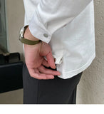 Riolio  New Autumn Fashion Men T-shirt Light Luxury Solid Color Long Sleeve Tops Leisure Streetwear Casual O Neck Basic Shirts M-3XL