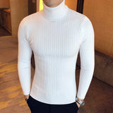 Riolio Winter High Neck Thick Warm Sweater Men Turtleneck Brand Mens Sweaters Slim Fit Pullover Men Knitwear Male Double Collar