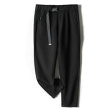 Riolio White Stretch Casual Ankle Pants Silhouette Men's Elegant Suit Pants Summer Korean Straight Loose Men's Smart Casual Trousers