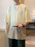 Riolio 2024 New Gradient Color Summer Oversized T-shirt Men Korean Fashion 240gsm Heavy Cotton Tee Y2K Tops Short Sleeve Loose Tshirt