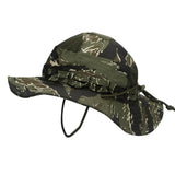 Riolio  New outdoor tactical Benny hat military fan round-brimmed  Velcro camouflage hat sunshade breathable  camping bucket hat