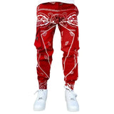 Riolio  Independent Station New Cashew Flower Casual Sports Harem Pants Men's Loose High Street Multi-Pocket Cargo Pants