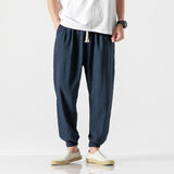 Riolio Large Size Chinese Style Linen Casual Harlan Loose Trousers Cotton Linen Pants Ice Silk