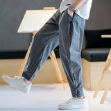 Riolio  Comfortable New Loose Men's Clothing Pockets Printing Patchwork Striped Simplicity Fashion Casual Handsome Man High Waist Pants