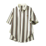 Riolio  Soft Lightweight Men's T-Shirt Versatile Top Summer Polo Shirt Fashion Stripes Trendy Fit Stylish Comfortable High-Quality Daily