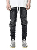 Riolio Men High Waist Fashion Jean Spring Summer Boyfriend Motorcycle Street Wear Skinny Casual Denim Pants Jeans Straight Trousers