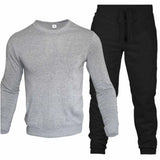 Riolio Men's Two-Piece Set O-Neck 2 Pieces Sets Tracksuit Hooded Sweatshirt +Drawstring Pants Male Sport Hoodies Running Sportswear