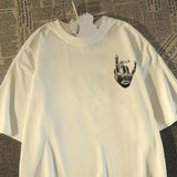 Riolio Harajuku Hip Hop High Street Men and Women Trendy Personalized Printed Round Neck Short Sleeve Couple Loose Summer Casual Tshirt