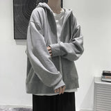 Riolio US Size Zip Up Hoodies Autumn Hooded Sweatshirts Men's Hoodie Cardigan Solid Color Classic Jacket Men Coat Men Clothing