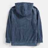 Riolio Autumn Winter Men's Sweatshirts Thickened Corduroy Long Sleeve Solid Kangaroo Pocket Shoulder Hoodie