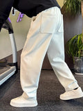 Riolio  New Spring and Autumn Men's Loose Solid Straight Trousers Fashion Trendy Casual Versatile Curved Blade Pants