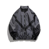 Riolio American Retro Zipper Jaet Men's Spring Autumn Casual Loose Fit Youth Waterproof Ox Fabric Long Sve Stand Collar