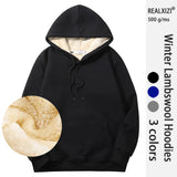 Riolio Winter Hoodies Thicken Warm  Lambswool  Hoodie Pants Men Sweatshirts Brand Casual Sweatshirt Fashion Thermal Windproof Unisex Sp