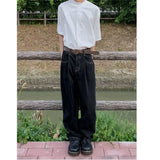 Riolio Minimalist Retro Top Chinese Stand Collar Irregular Splicing Niche T-shirt Round Neck Simple Solid Color Short Sleeves Tees Men
