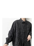 Riolio  New Light-fashioned Style Relief Pleated Long-sleeved Shirt Jacket for Men's Japanese Jacket