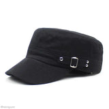 Riolio Washed Cotton Flat Caps Summer Autumn Adjustable Belts Army Cap Military Style Cadet Chapeau Women Men Outdoor Painter Hats